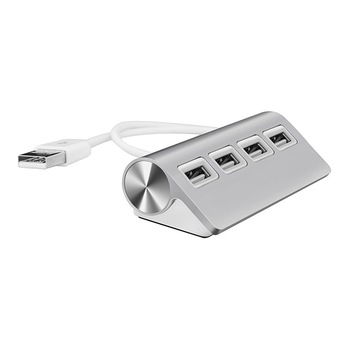 USB HUB, Premium 4 Port Aluminum USB Hub with 11 inch Shielded Cable for iMac, s, PCs and Laptops